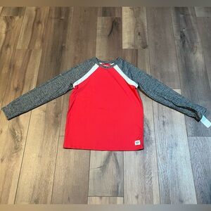 OshKosh B'gosh Big Kids Red, Gray and White Long Sleeve Tee